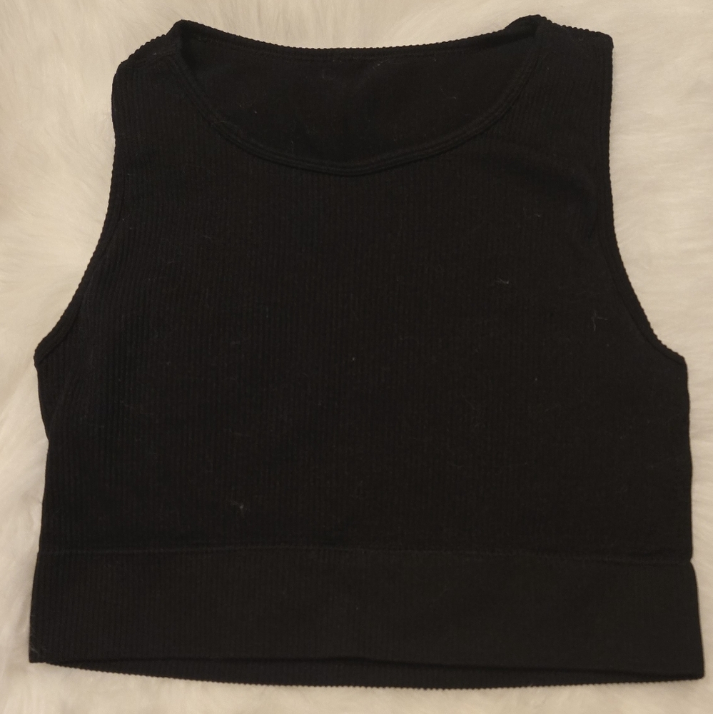 Medium Black ribbed crop top